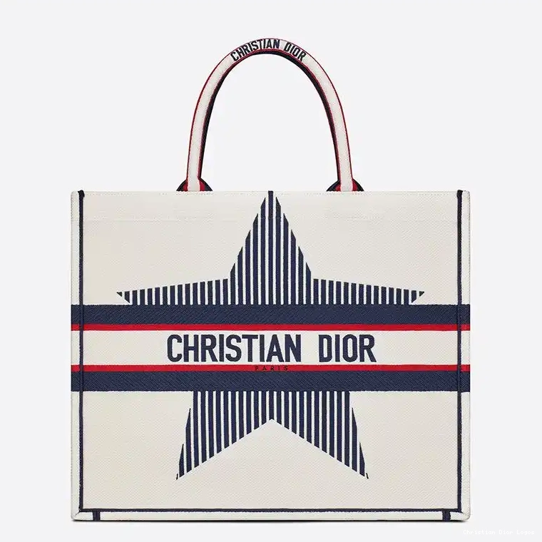 White Tote Dior Book DiorAlps Motif Canvas 0405 Luxury